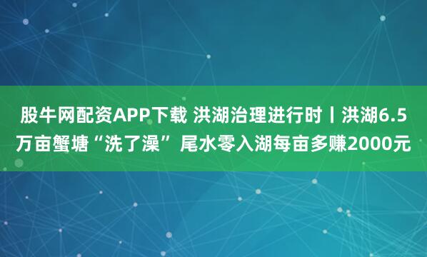 股牛网配资APP下载 洪湖治理进行时丨洪湖6.5万亩蟹塘“洗了澡” 尾水零入湖每亩多赚2000元